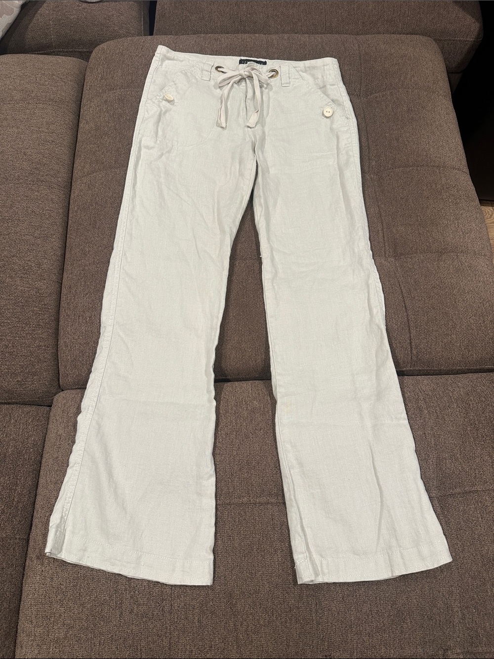 Sanctuary Cream Linen Drawstring Trousers